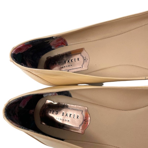 Ted Baker London Izlar Nude Patent Leather Pointed Toe Flats Size 40 US 9.5 - Picture 10 of 10